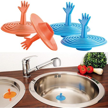 Vaskeprop: Sæt med 4 sjove afløbspropper til håndvaske, badekar og co