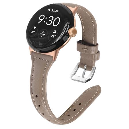 Klockarmband I Äkta Läder Grå Google Pixel Watch