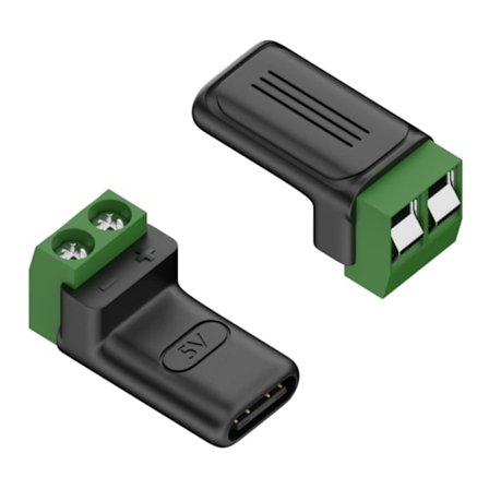 2 STK Type C 5V3A Hurtigkoblingsadaptere Ikke Loddet Grønn Terminal Egnet for Lading av Telefoner Nettbrett Leker Vifte Lampe