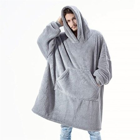 Vinter hættetrøje tæppe kvinder oversized fleece tæppe
