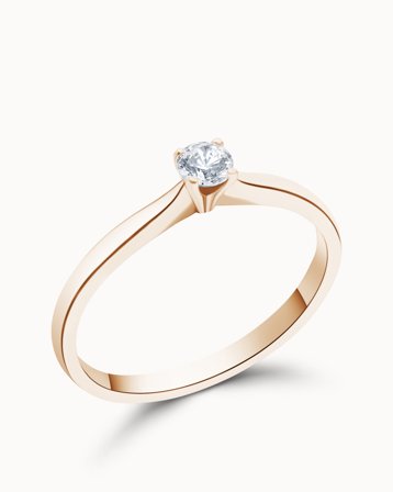 Solitairering Ella 0.2 Carat 18K Rosaguld - Forlovelsesringe & Vielsesringe hos Vanbruun
