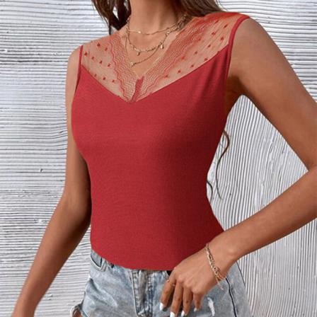 Ärmlös Väst V-hals Tank För Kvinnor