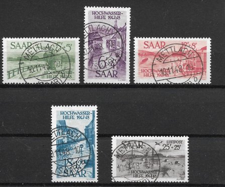 Saar 1948 - AFA 256 - 260 - Stemplet