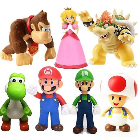 Super Mario Bros Actionfigurer Leker Mario Luigi Yoshi Peach Sopp Kolleksjon Modell Barn Bursdagsgave[YDE] Bowser Koopa