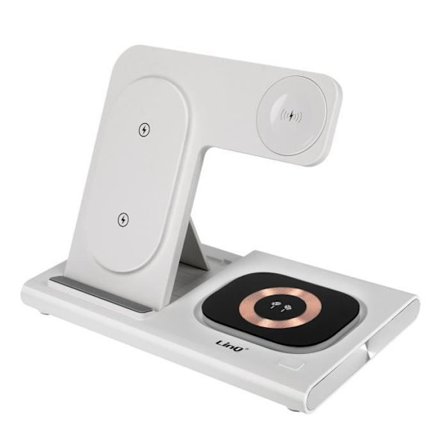 Station för laddning 3 i 1 - LinQ - MagSafe 15W - Laddare AirPods 5W - Laddning Apple Watch 3W - Vit
