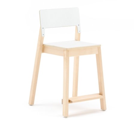 Großer Kinderstuhl LOVE, H 500 mm, Birke, Laminat weiß
