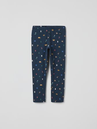 Juleleggings - 110 - barneklær - blue - Polarn O. Pyret
