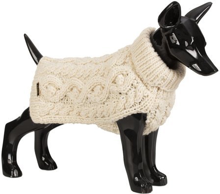 PAIKKA Handmade Knit koiran neulepusero, 45-50 cm, luonnonvalkoinen