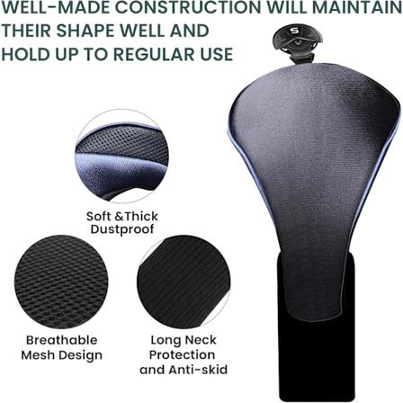 Lange Golfkøllehodetrekk for Hybrider, Holdbare Utbyttbare Tilbehør 1 Hybrid-Blue&Black