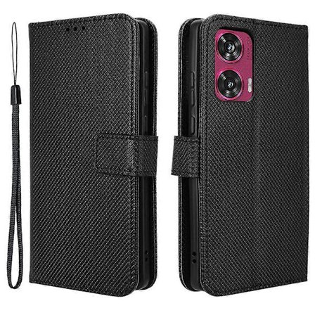 För Motorola Edge 50 Fusion 5G Fodral Flip Plånbok Diamant Textur PU Läder Telefonskal