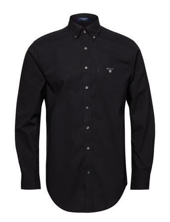 Reg Broadcloth Bd Skjorta Casual Svart GANT