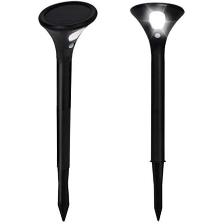 Sæt med 2 2-i-1 LED solcellelamper med bevægelsessensor