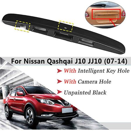 Takaluukun kahva I-avaimen reiällä ja kameralla Nissan Qashqai J10 JJ10 07-14