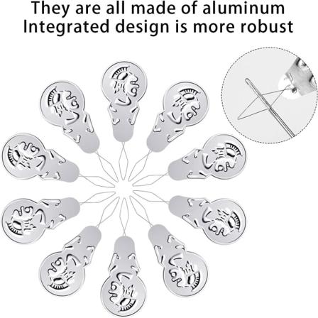 Sølvtråd løkke nål trådere aluminium nål trådere for hånd symaskin for broderi, sy håndverk (1
