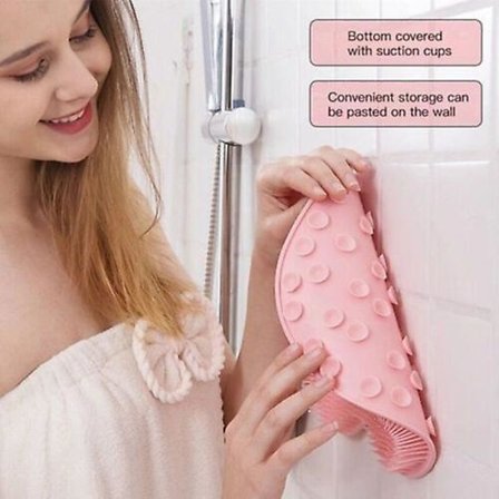 Silicone Shower Foot Scrubber Back Brush Massager Clean Bathroom Non Slip Bath, Back Scrubber