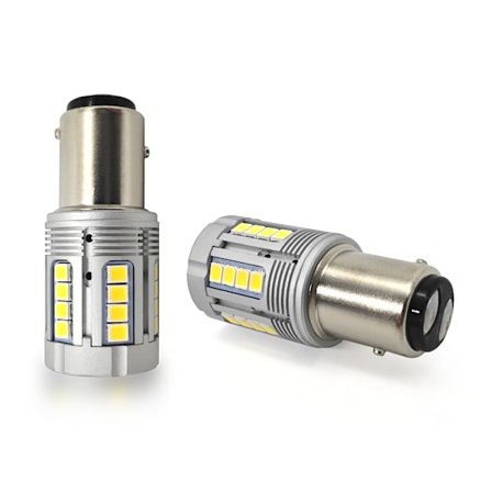 2 kpl P21/5W LED BAY15D 12-24V lamppu ilman virhettä 3000lm valkoinen