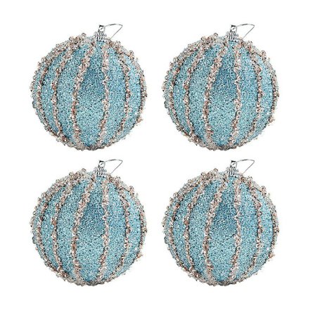 4 stk 8 cm julekulepynt Glitter skum julekulepynt juledekorasjoner