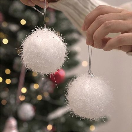 Julgranspynt 6 st julbollar julgransdekoration bollar pulverbollar julhängande 6 cm juldekoration litet hänge
