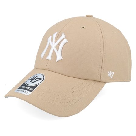 47 Brand - MLB Beige unconstructed Caps - New York Yankees Polar Freeze Clean Up Khaki Dad Cap @ Hatstore