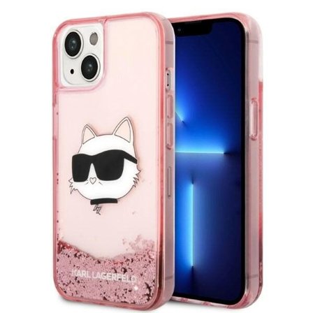 Karl Lagerfeld Glitter Choupette Head-etui for iPhone 14 Plus - rosa