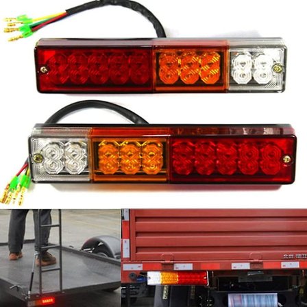 2-pack 20 LED-bakljus för släpvagn, lastbil, skåpbil, husvagn, traktor 3w Dc12v