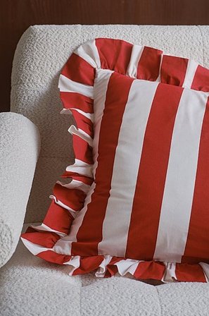 Jotex - 50x50 Cm Kussenhoes Wit/rood Wit/rood - FREDDIE - Koop Sierkussens & hoezen bij Jotex