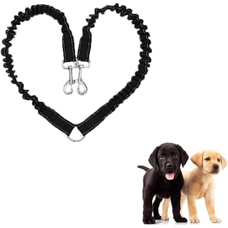 1 stk Dobbelt Snore til 2 Hunde Kan Roteres og Udvides 360°