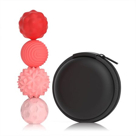 Anti-stress pallot kotelolla - 4-pack punainen