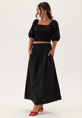 BUBBLEROOM-Smock Waist Maxi Skirt-XL