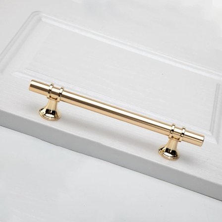 6 stk. gyldne møbelgreb gyldne håndtag - køkkendørhåndtag Messing skuffegreb gyldne møbelgreb centerafstand 128mm