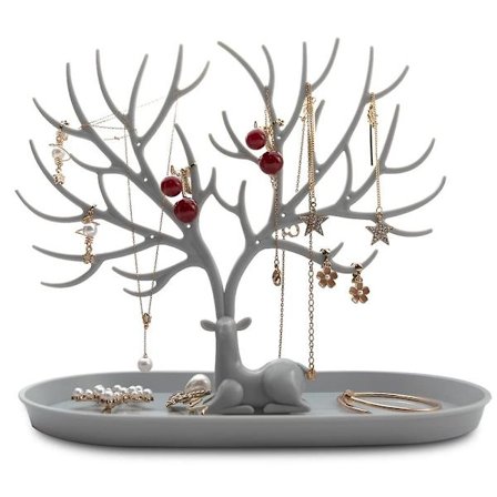 Sarvipääkoristeinen koruteline, koristeellinen korupuu, kaulakorun säilytys, rannekorun teline, peuran sarvipääkoristeinen puu, rannekorun kaulakorun 