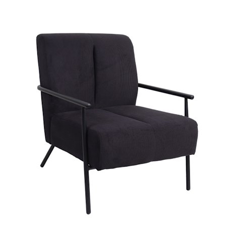 Musta Kioto-nojatuoli, šenilleverhoilu, 64x76x81 cm