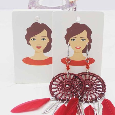 100 st örhängepaket kort smycken packning Tag 7 7 7