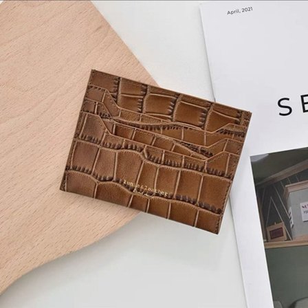 Smal Kort Plånbok Korthållare BRUN