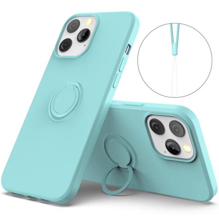 Iphone 13 Pro Max Skal Med Ringhållare Himmelsblå