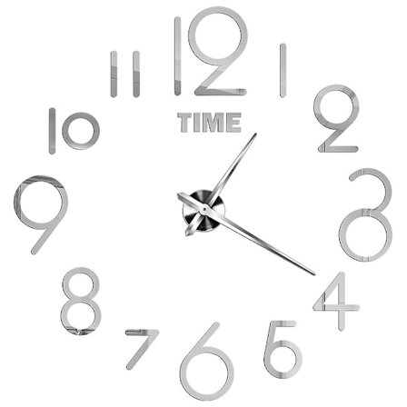 3D Stor Väggklocka DIY Akryl Spegel Klocka Dekal Överdimensionerad Klocka Klockor Europa Horloge Vardagsrum Heminredning Flera Stilar Silver I