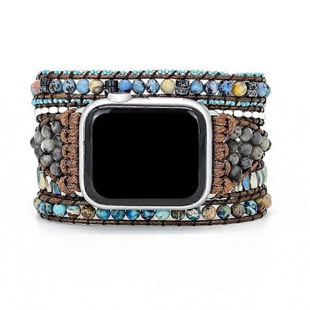 Vävd armband i bohemisk stil (liten) kompatibel med Apple Watch-armband 38-41mm, handgjorda pärlor för kvinnor, ett alternativ till Apple Watch-