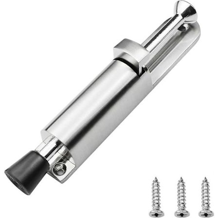 Dørstopper med håndtag, fjederbelastet, metaldørstopper med fodbetjening til at holde døren stabil med skruer (LGL)