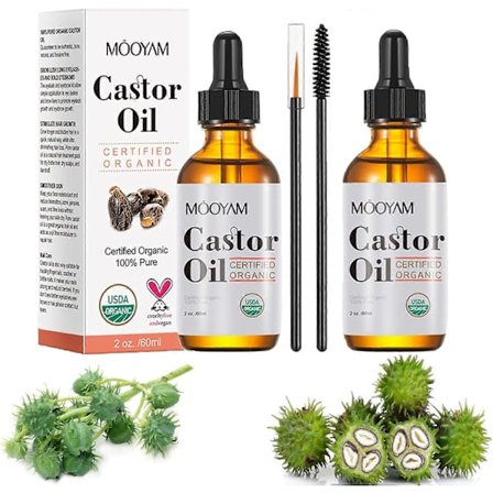 Økologisk Ricinusolie, Jamaicansk Sort Ricinusolie Økologisk Koldpresset Uraffineret, Ricinusolie til Hud Hår Vipper, Naturlig Ricinusolie