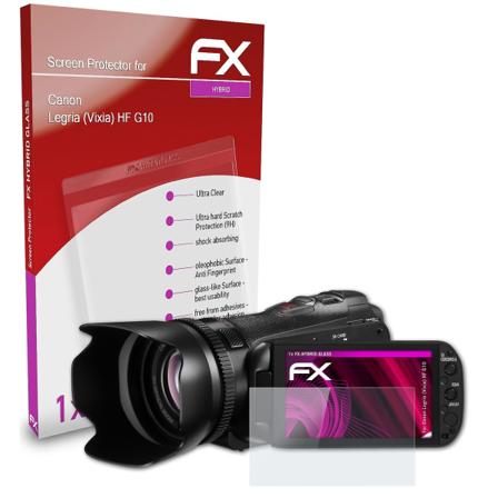 atFoliX Panzerfolie kompatibel med Canon Legria (Vixia) HF G10 Glasfolie 9H Schutzpanzer