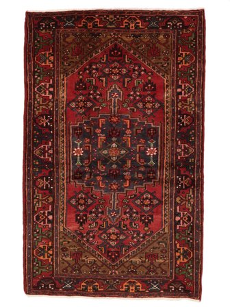 Tapis D'orient Hamadan 128X208 Noir/Rouge Foncé (Laine, Perse/Iran)
