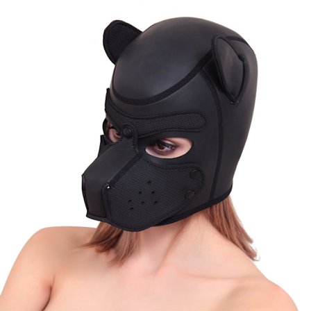 Rollspel Röd Hund Mask Rollspel Fullt Huvud med Mask (Svart)