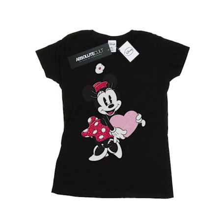 Disney Dam/Kvinnor Minnie Mouse Love Heart Bomull T-shirt L B