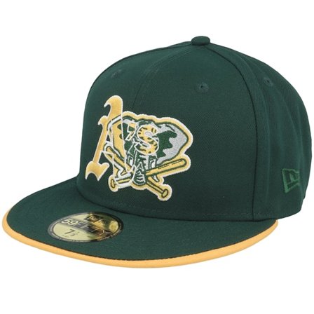 New Era - MLB Green fitted Czapka Z Daszkiem - Oakland Athletics Team Colour Split 59FIFTY Dark Green Fitted @ Hatstore