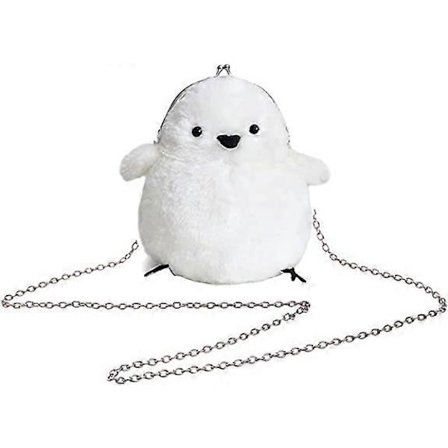 Søt plysj messenger-veske for damer, elegant liten skulderveske, mobil lommebok for jenter