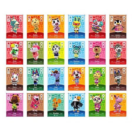 24 stk Mini Spillkort Videokassettsamling Animal Crossing Passer til Switch (FMY)