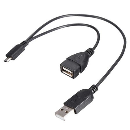OTG Host Strømdeler Y Micro USB Hann til USB Hunn Adapter Kabelledning
