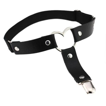 2 stk hjertebens strømpebåndsbelte strømpebåndsbelte PU-skinn black