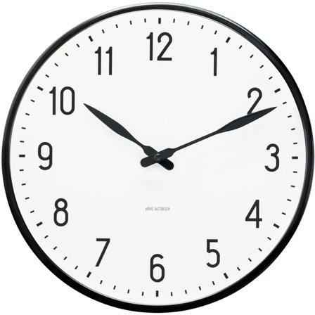Arne jacobsen Station Vægur 29 cm. - Hvid, sort | KitchenOne