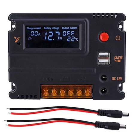 12V 20A Solarlader LCD-display til 4S LiFePO4-batteri